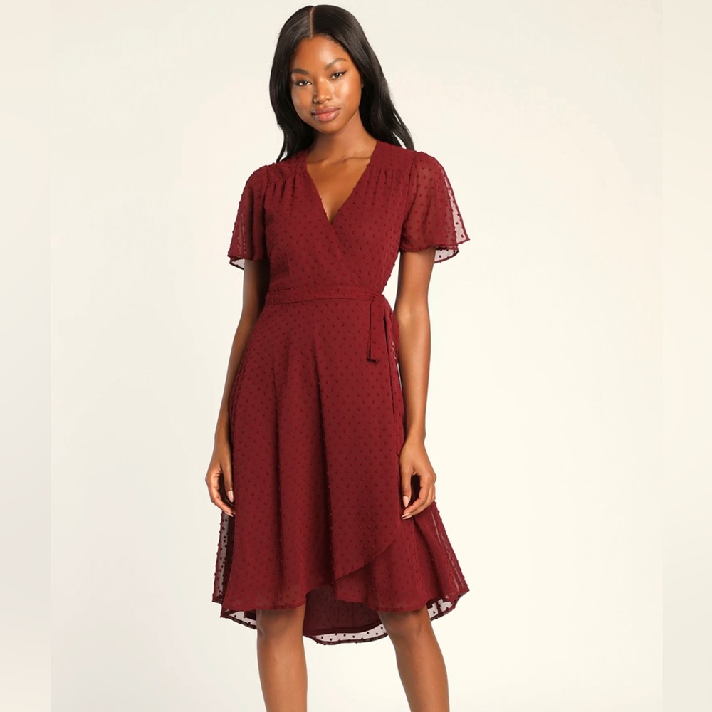 New Lulu Burgundy Dress size Small